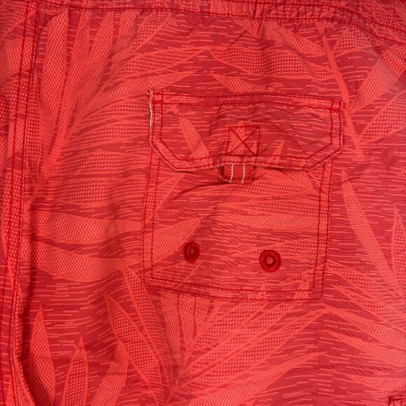 TOMMY BAHAMA Relax Swim Trunk Men XL Mesh Lined Orange Pocket Pull On Drawstring - Picture 2 of 7